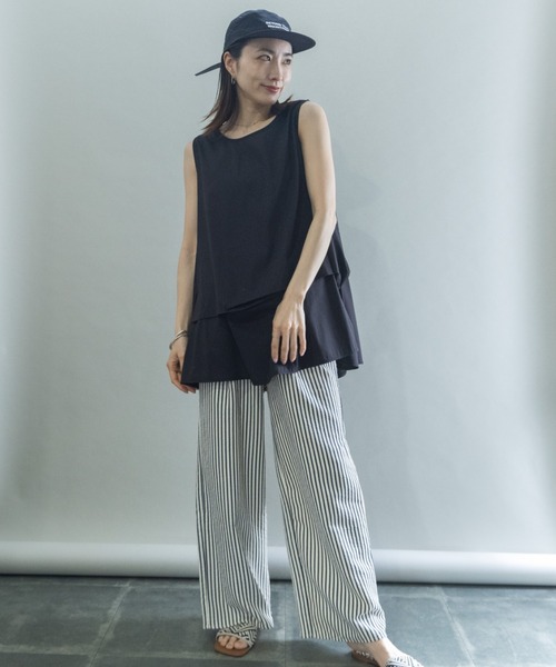 lodie（ロディ）の「タックデザイン　ノースリブラウス（シャツ/ブラウス・レディース・ブラック/ベージュ・FREE）」の21枚目の写真