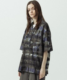 【SLICK/スリック】Abstract Printed Open Collar Shirt/アブストラクトプリントオープンカラーシャツ