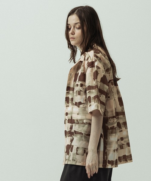 SLICK(スリック)の「【SLICK/スリック】Abstract Printed Open Collar Shirt/アブストラクトプリントオープンカラーシャツ(シャツ/ブラウス・メンズ・ブラウン/ベージュ・3/2/1)」の8枚目の写真