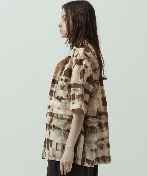SLICK(スリック)の「【SLICK/スリック】Abstract Printed Open Collar Shirt/アブストラクトプリントオープンカラーシャツ(シャツ/ブラウス・メンズ・ブラウン/ベージュ・3/2/1)」の9枚目の写真