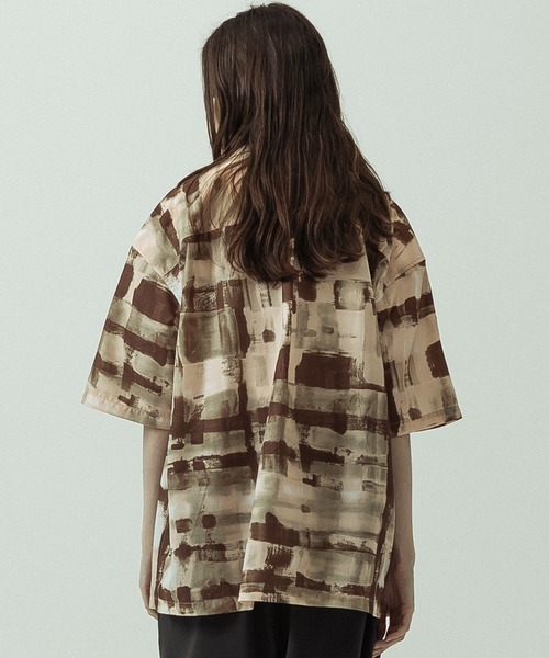 SLICK(スリック)の「【SLICK/スリック】Abstract Printed Open Collar Shirt/アブストラクトプリントオープンカラーシャツ(シャツ/ブラウス・メンズ・ブラウン/ベージュ・3/2/1)」の10枚目の写真