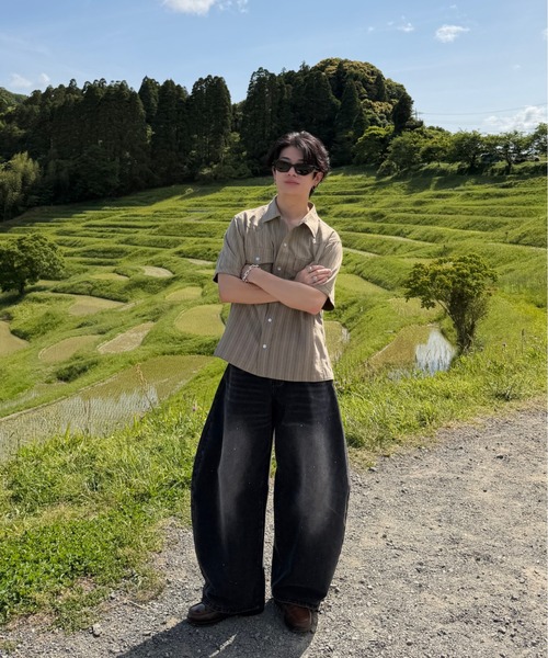 ADAMASTE（アダマスト）の「Western Stripe Lose Shirt - ウエスタンストライプルーズシャツ（シャツ/ブラウス・メンズ・アイボリー/ベージュ/サックスブルー・MEDIUM/LARGE）」の8枚目の写真