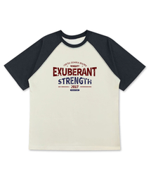 BEMIGHTY（ビーマイティー）の「レトロレタリングオーバーサイズラグラン半袖Tシャツ[クリーム]（Tシャツ/カットソー）」