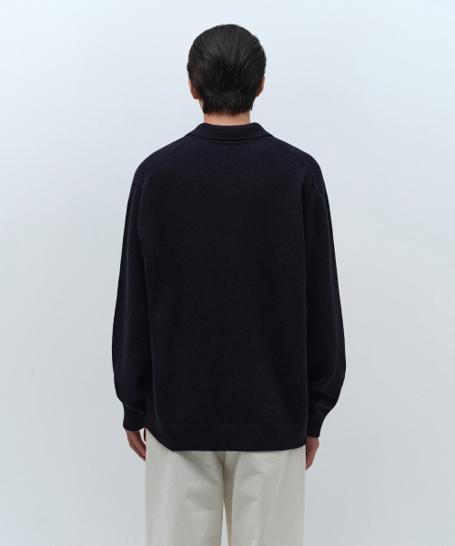 MUSINSA STANDARD（ムシンサスタンダード）の「[ビクトリアウール] ミニマルカラードニット [ネイビー]（ニット/セーター・メンズ・その他・MEDIUM/LARGE/SMALL/X-LARGE/2XL）」の4枚目の写真