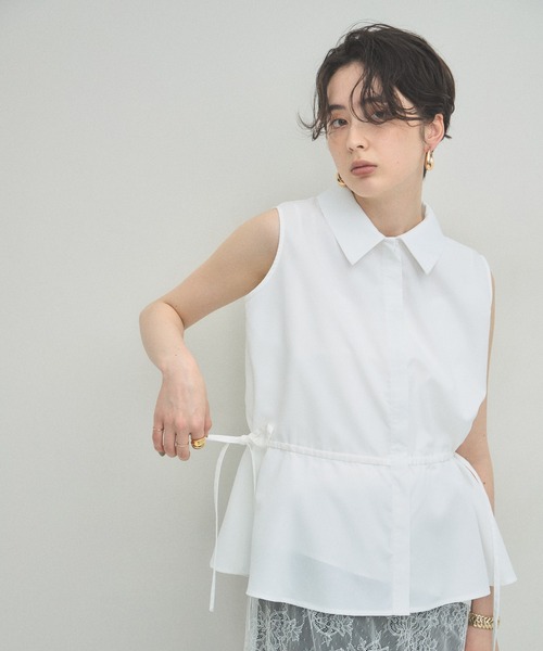 ARVELLIA(アルベリア)の「WAIST DRAW BLOUSE(シャツ/ブラウス・レディース・ホワイト/パープル・M)」の16枚目の写真