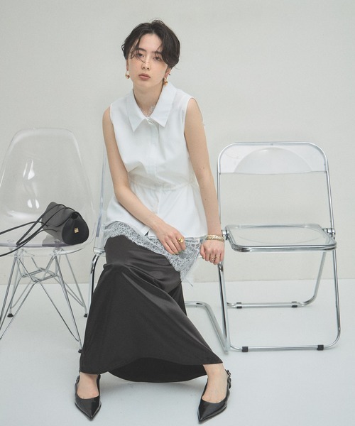 ARVELLIA(アルベリア)の「WAIST DRAW BLOUSE(シャツ/ブラウス・レディース・ホワイト/パープル・M)」の20枚目の写真