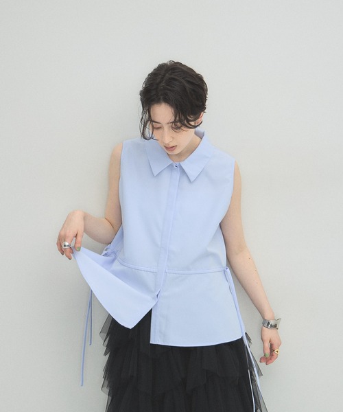 ARVELLIA(アルベリア)の「WAIST DRAW BLOUSE(シャツ/ブラウス・レディース・ホワイト/パープル・M)」の22枚目の写真