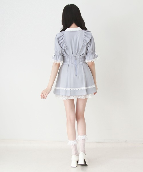 DearMyLove(ディアマイラブ)の「フリルギャザーリボンブラウス(シャツ/ブラウス・レディース・ブルーグレー/ホワイト/ブラック・MEDIUM/3L/LARGE)」の11枚目の写真