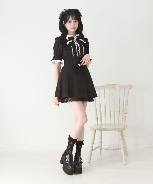 DearMyLove(ディアマイラブ)の「フリルギャザーリボンブラウス(シャツ/ブラウス・レディース・ブルーグレー/ホワイト/ブラック・MEDIUM/3L/LARGE)」の15枚目の写真