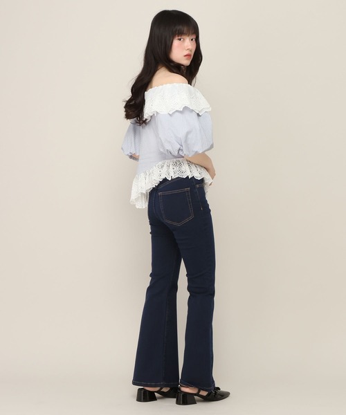 Heather(ヘザー)の「アシメヘムレーストリムブラウス(半袖) 696282(シャツ/ブラウス・レディース・ブルー系その他/ネイビー/アイボリー・FREE)」の13枚目の写真