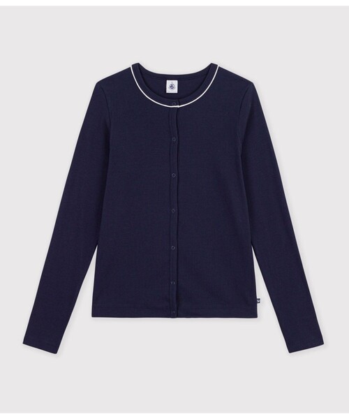 PETIT BATEAU（プチバトー）の「2×2リブ編みカーディガン（カーディガン/ボレロ・レディース・レッド/ネイビー・X-SMALL/SMALL/MEDIUM/LARGE）」の5枚目の写真