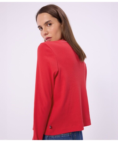 PETIT BATEAU（プチバトー）の「2×2リブ編みカーディガン（カーディガン/ボレロ・レディース・レッド/ネイビー・X-SMALL/SMALL/MEDIUM/LARGE）」の14枚目の写真