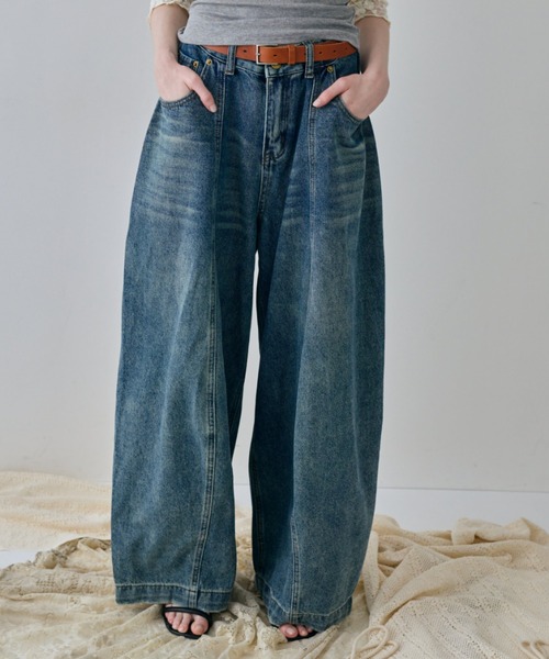 flaeu(フラユ)の「Barrel Curve Denim(デニムパンツ・レディース・ブルー・MEDIUM/SMALL)」の5枚目の写真