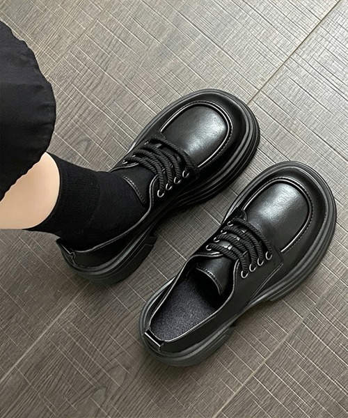 Miniministore(ミニミニストア)の「チェックリボン厚底ローファーレースアップ(ローファー・レディース・ブラック/ブラウン・22.5cm/24.5cm/24.0cm/23.5cm/23.0cm)」の7枚目の写真