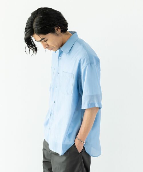 CRAFT STANDARD BOUTIQUE(クラフトスタンダードブティック)の「シアー半袖シャツ(シャツ/ブラウス・メンズ・ブルー/ブラック/ベージュ・M/L)」の17枚目の写真