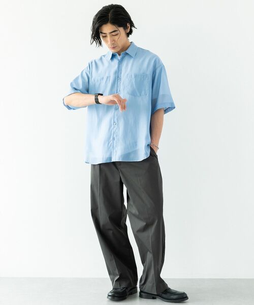 CRAFT STANDARD BOUTIQUE(クラフトスタンダードブティック)の「シアー半袖シャツ(シャツ/ブラウス・メンズ・ブルー/ブラック/ベージュ・M/L)」の19枚目の写真