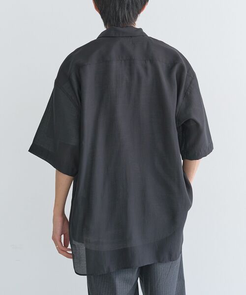 CRAFT STANDARD BOUTIQUE(クラフトスタンダードブティック)の「シアー半袖シャツ(シャツ/ブラウス・メンズ・ブルー/ブラック/ベージュ・M/L)」の4枚目の写真