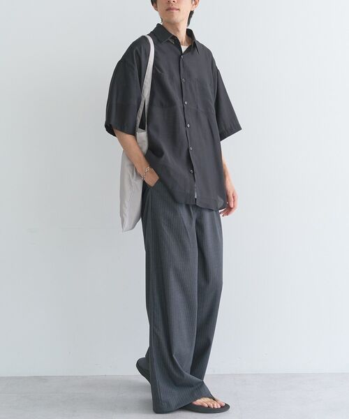 CRAFT STANDARD BOUTIQUE(クラフトスタンダードブティック)の「シアー半袖シャツ(シャツ/ブラウス・メンズ・ブルー/ブラック/ベージュ・M/L)」の6枚目の写真