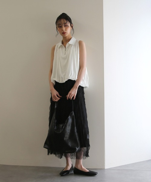No one knows(ノーワンノーズ)の「ZOZO限定 ポーチ付き編み込み風デザインワンハンドルトートバッグ(トートバッグ・レディース・ブラック/ダークブラウン・FREE)」の13枚目の写真