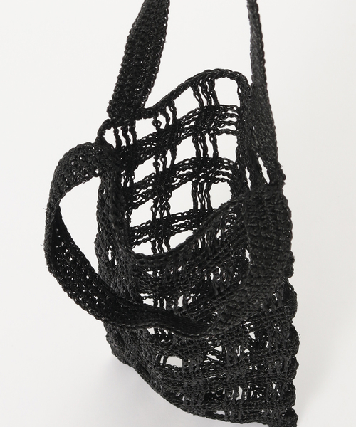 journal standard Furniture (ジャーナルスタンダードファニチャー)の「JSF CROCHET BOTTLE TOTE ボトルトートバッグ(トートバッグ・レディース・ブラック/レッド・FREE)」の7枚目の写真