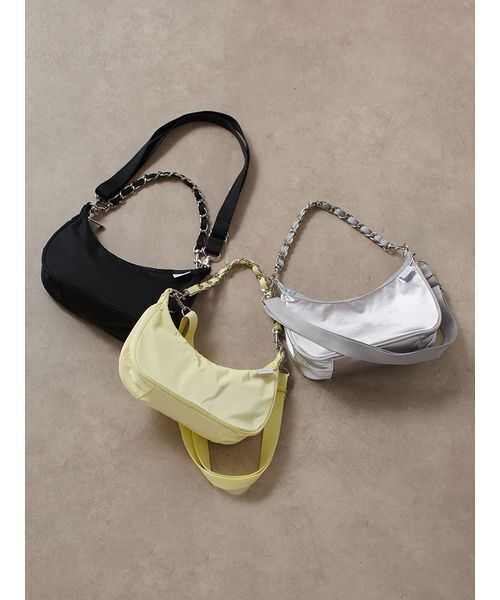 LeSportsac(レスポートサック)の「【SNIDEL×LeSportsac】CHAIN SM CONV HOBO(ショルダーバッグ・レディース・シルバー/イエロー/ブラック・F)」の7枚目の写真