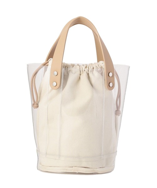 AMERICAN HOLIC(アメリカンホリック)の「【2点セット】巾着付PVCバッグ(トートバッグ・レディース・ブラック/ベージュ・FREE)」の12枚目の写真