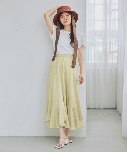 mysty woman（ミスティウーマン）の「ピグメントTシャツ半袖　798492（Tシャツ/カットソー・レディース・ベージュ/チャコールグレー/オフホワイト・FREE）」の6枚目の写真
