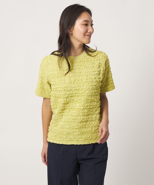 A DAY IN THE LIFE UNITED ARROWS(アデイインザライフユナイテッドアローズ)の「シャーリングボーダー ショートスリーブカットソー<A DAY IN THE LIFE>(Tシャツ/カットソー・レディース・ブラック/イエロー/オフホワイト・FREE)」の10枚目の写真