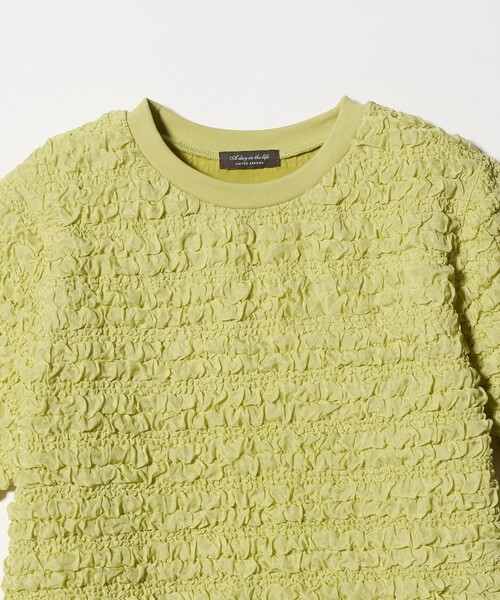 A DAY IN THE LIFE UNITED ARROWS(アデイインザライフユナイテッドアローズ)の「シャーリングボーダー ショートスリーブカットソー<A DAY IN THE LIFE>(Tシャツ/カットソー・レディース・ブラック/イエロー/オフホワイト・FREE)」の17枚目の写真
