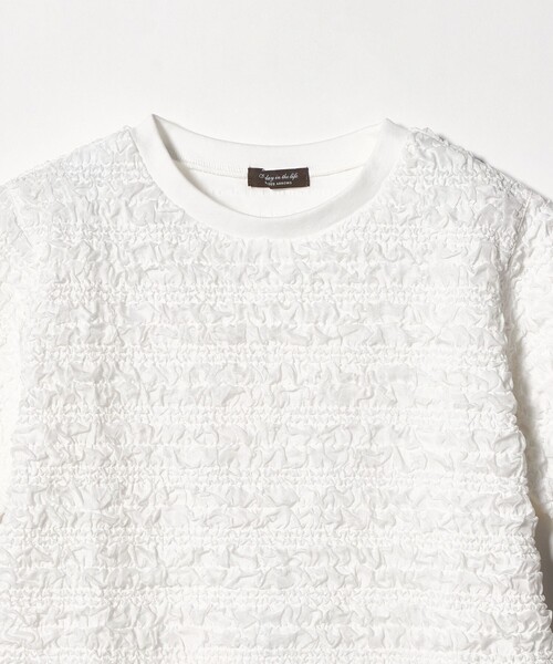 A DAY IN THE LIFE UNITED ARROWS(アデイインザライフユナイテッドアローズ)の「シャーリングボーダー ショートスリーブカットソー<A DAY IN THE LIFE>(Tシャツ/カットソー・レディース・ブラック/イエロー/オフホワイト・FREE)」の4枚目の写真