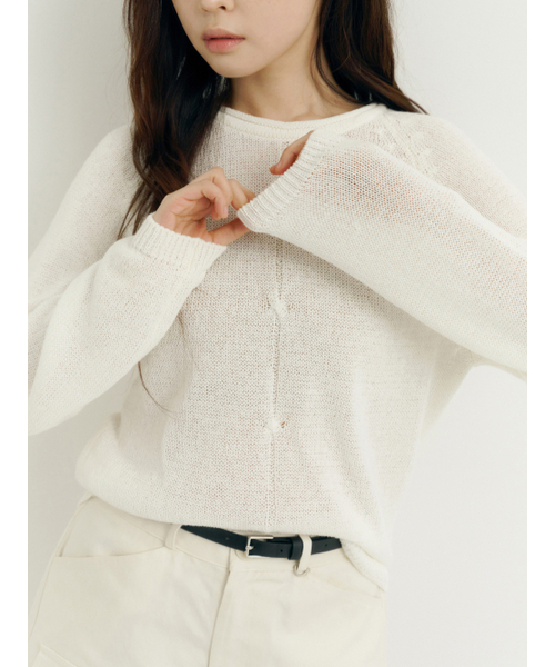 Yuje(ユジェ)の「FURL SUMMER KNIT (3color)(ニット/セーター・レディース・スカイブルー/Off White/ライム・FREE)」の5枚目の写真