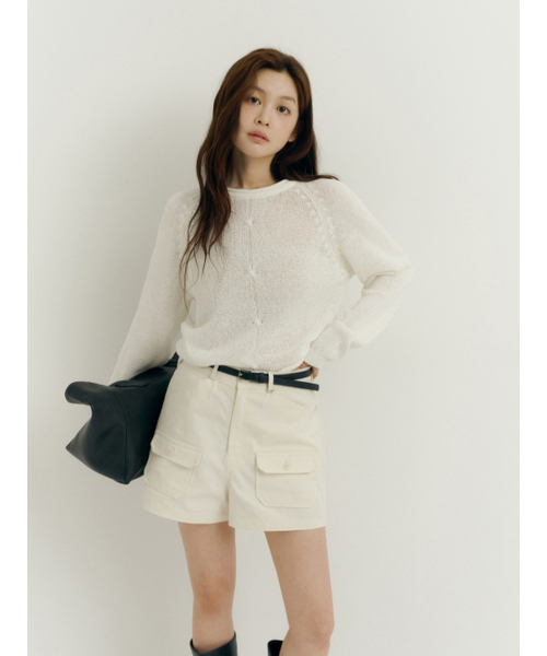 Yuje(ユジェ)の「FURL SUMMER KNIT (3color)(ニット/セーター・レディース・スカイブルー/Off White/ライム・FREE)」の7枚目の写真