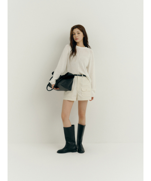 Yuje(ユジェ)の「FURL SUMMER KNIT (3color)(ニット/セーター・レディース・スカイブルー/Off White/ライム・FREE)」の8枚目の写真