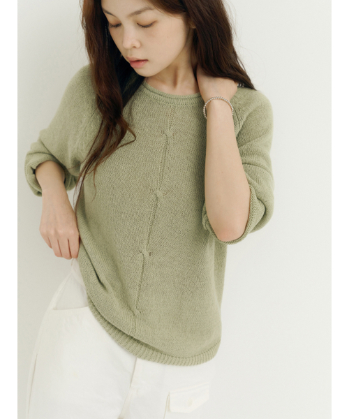 Yuje(ユジェ)の「FURL SUMMER KNIT (3color)(ニット/セーター・レディース・スカイブルー/Off White/ライム・FREE)」の13枚目の写真