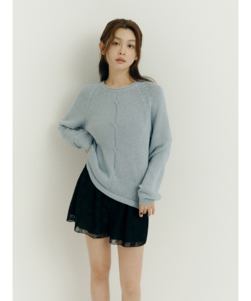 Yuje(ユジェ)の「FURL SUMMER KNIT (3color)(ニット/セーター・レディース・スカイブルー/Off White/ライム・FREE)」の19枚目の写真
