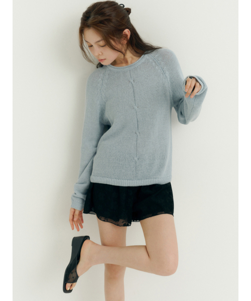 Yuje(ユジェ)の「FURL SUMMER KNIT (3color)(ニット/セーター・レディース・スカイブルー/Off White/ライム・FREE)」の20枚目の写真