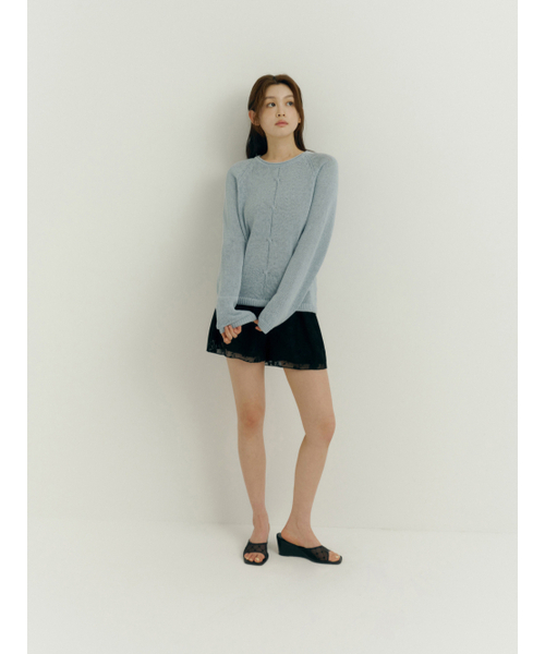 Yuje(ユジェ)の「FURL SUMMER KNIT (3color)(ニット/セーター・レディース・スカイブルー/Off White/ライム・FREE)」の21枚目の写真