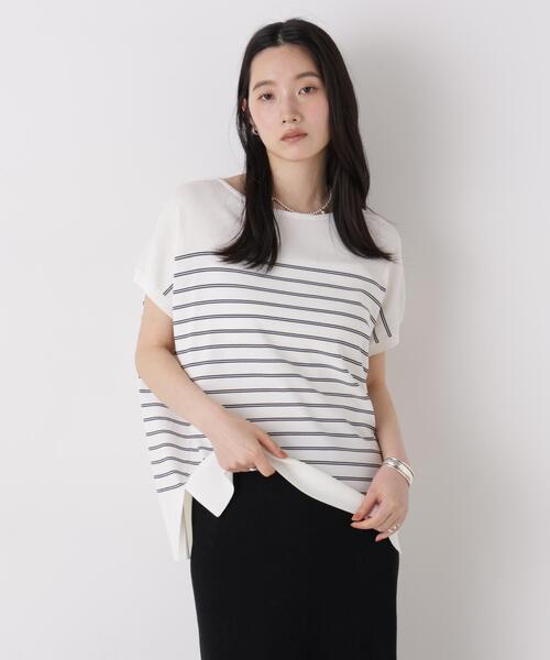 NANO universe(ナノユニバース)の「SUMMER VEIL KNIT ワイドプルオーバー(ニット/セーター・レディース・ダークブラウン/ライトピンク/その他1・FREE)」の8枚目の写真