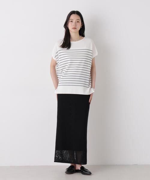 NANO universe(ナノユニバース)の「SUMMER VEIL KNIT ワイドプルオーバー(ニット/セーター・レディース・ダークブラウン/ライトピンク/その他1・FREE)」の12枚目の写真