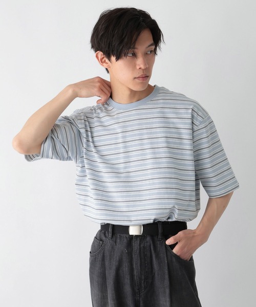 GLOBAL WORK(グローバルワーク)の「マルチボーダーTEE(Tシャツ/カットソー・メンズ・ホワイト/グレー/チャコールグレー・MEDIUM/LARGE/SMALL/X-LARGE)」の1枚目の写真
