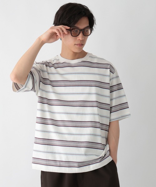 GLOBAL WORK(グローバルワーク)の「マルチボーダーTEE(Tシャツ/カットソー・メンズ・ホワイト/グレー/チャコールグレー・MEDIUM/LARGE/SMALL/X-LARGE)」の8枚目の写真