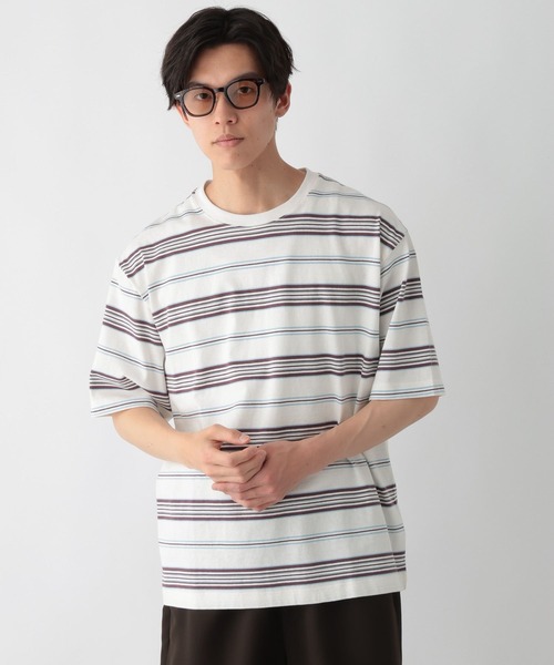 GLOBAL WORK(グローバルワーク)の「マルチボーダーTEE(Tシャツ/カットソー・メンズ・ホワイト/グレー/チャコールグレー・MEDIUM/LARGE/SMALL/X-LARGE)」の9枚目の写真