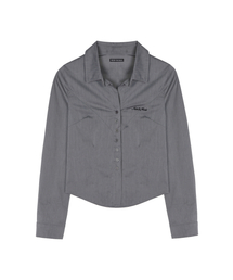 NICOLE SLIM FIT SHIRT_CHARCOAL