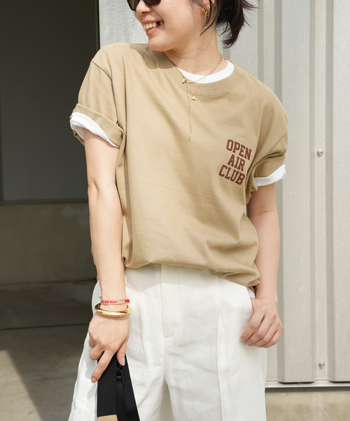 Deuxieme Classe（ドゥーズィエムクラス）の「OPEN AIR CLUB Tシャツ（Tシャツ/カットソー・レディース・タン・FREE）」の12枚目の写真