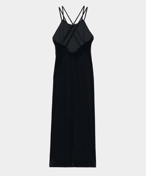 tanakadaisuke(タナカダイスケ)の「【tanakadaisuke/タナカダイスケ】velour cami-one piece/ベロアキャミワンピース(ワンピース・レディース・ブラック/ブラウン・FREE)」の3枚目の写真