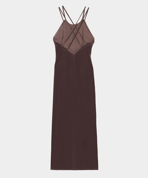 tanakadaisuke(タナカダイスケ)の「【tanakadaisuke/タナカダイスケ】velour cami-one piece/ベロアキャミワンピース(ワンピース・レディース・ブラック/ブラウン・FREE)」の8枚目の写真