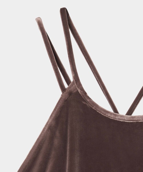 tanakadaisuke(タナカダイスケ)の「【tanakadaisuke/タナカダイスケ】velour cami-one piece/ベロアキャミワンピース(ワンピース・レディース・ブラック/ブラウン・FREE)」の10枚目の写真