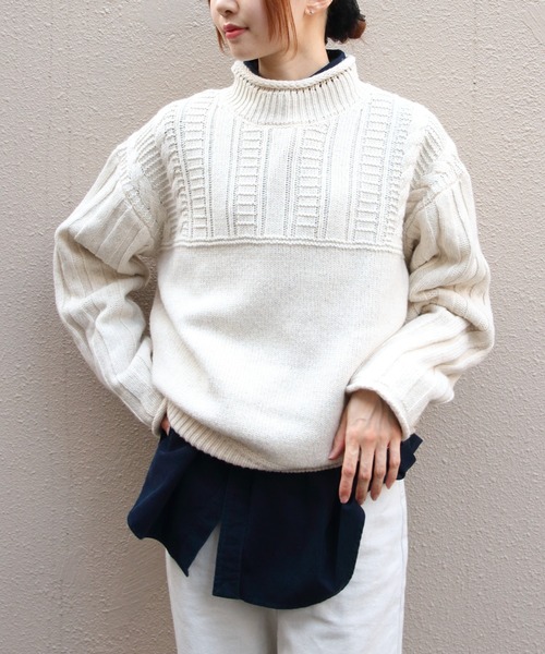THE SHINZONE(ザ シンゾーン)の「THE SHINZONE/シンゾーン ミックスヤーンモックネックニット MIXED YARN MOCK NECK KNIT 26AMSNI06(ニット/セーター・レディース・ネイビー/ナチュラル・FREE)」の1枚目の写真