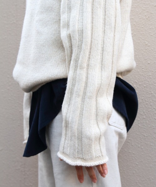 THE SHINZONE(ザ シンゾーン)の「THE SHINZONE/シンゾーン ミックスヤーンモックネックニット MIXED YARN MOCK NECK KNIT 26AMSNI06(ニット/セーター・レディース・ネイビー/ナチュラル・FREE)」の5枚目の写真