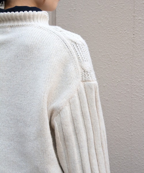 THE SHINZONE(ザ シンゾーン)の「THE SHINZONE/シンゾーン ミックスヤーンモックネックニット MIXED YARN MOCK NECK KNIT 26AMSNI06(ニット/セーター・レディース・ネイビー/ナチュラル・FREE)」の4枚目の写真